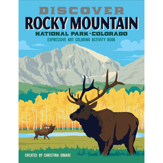 Discover Rocky Mountain expressive art coloring activity book