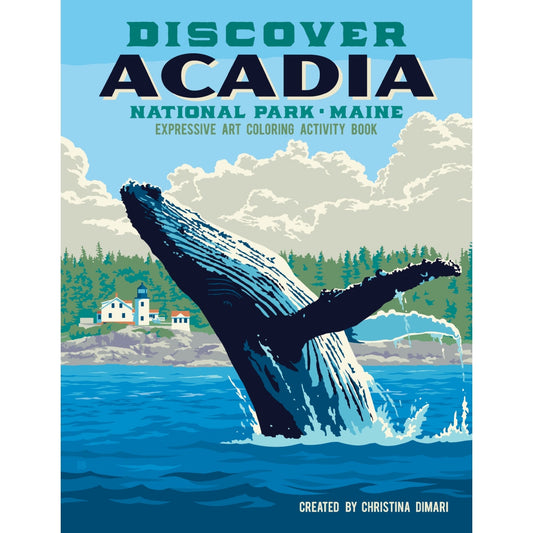 Discover Acadia expressive art coloring activity book