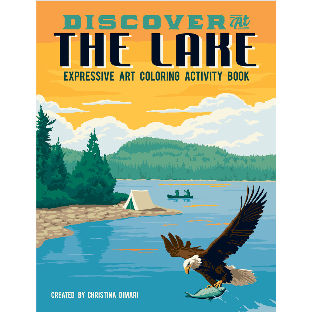 Discover at The Lake expressive art coloring activity book