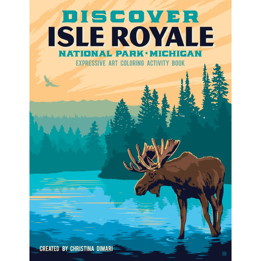 Discover Isle Royale expressive art coloring activity book