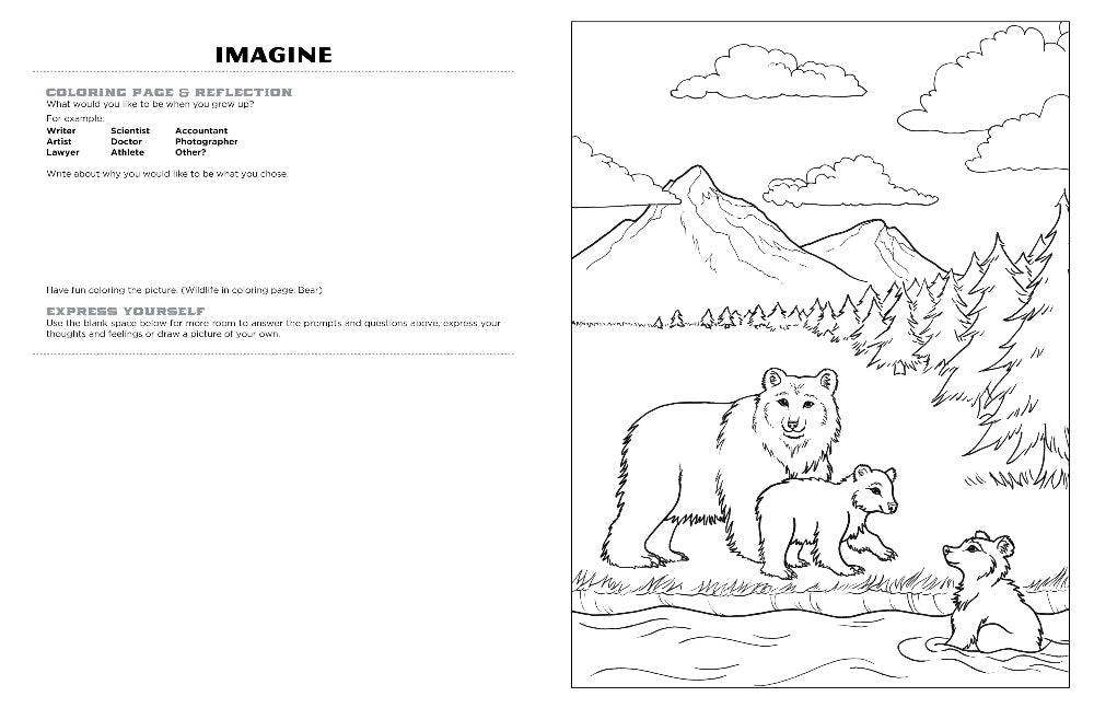 Discover Grand Teton expressive art coloring activity book